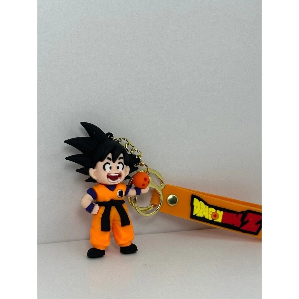 Dragon Ball Z Goku Keychain Kid‎ Goku with Dragon Ball Orange Rubber Strap